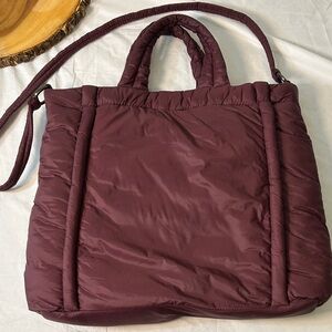 Vince Camuto Dark Vino Washable‎ Nylon Tote Myah Handbag Purse